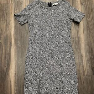 Chic Black and White Patterned Dress